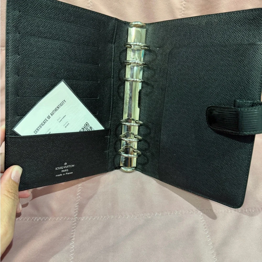 Louis Vuitton black Epi Leather Agenda MM